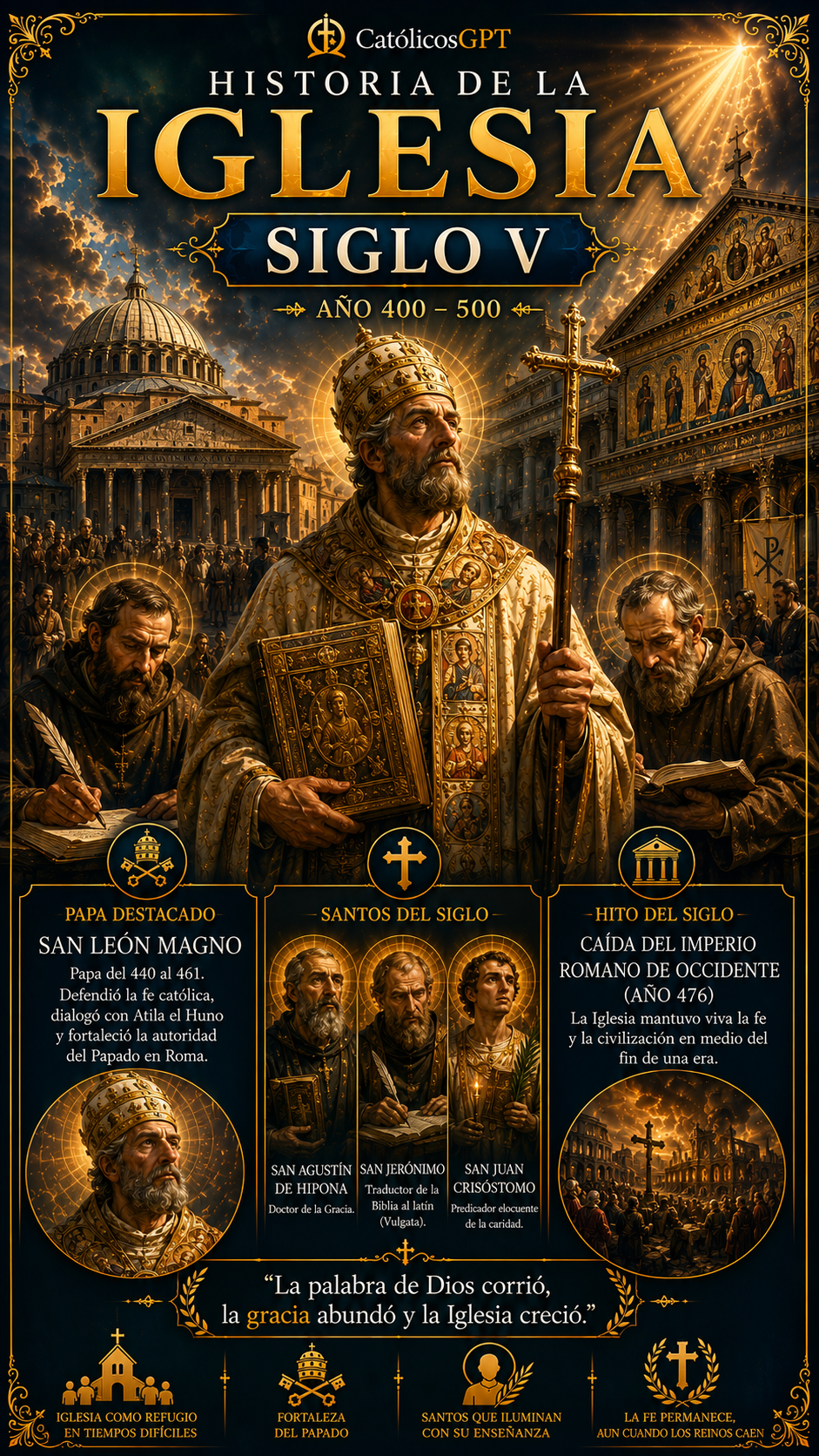 Historia de la Iglesia Siglos 1 -5 | CatólicosGPT IA Católica - Diapositiva 6
