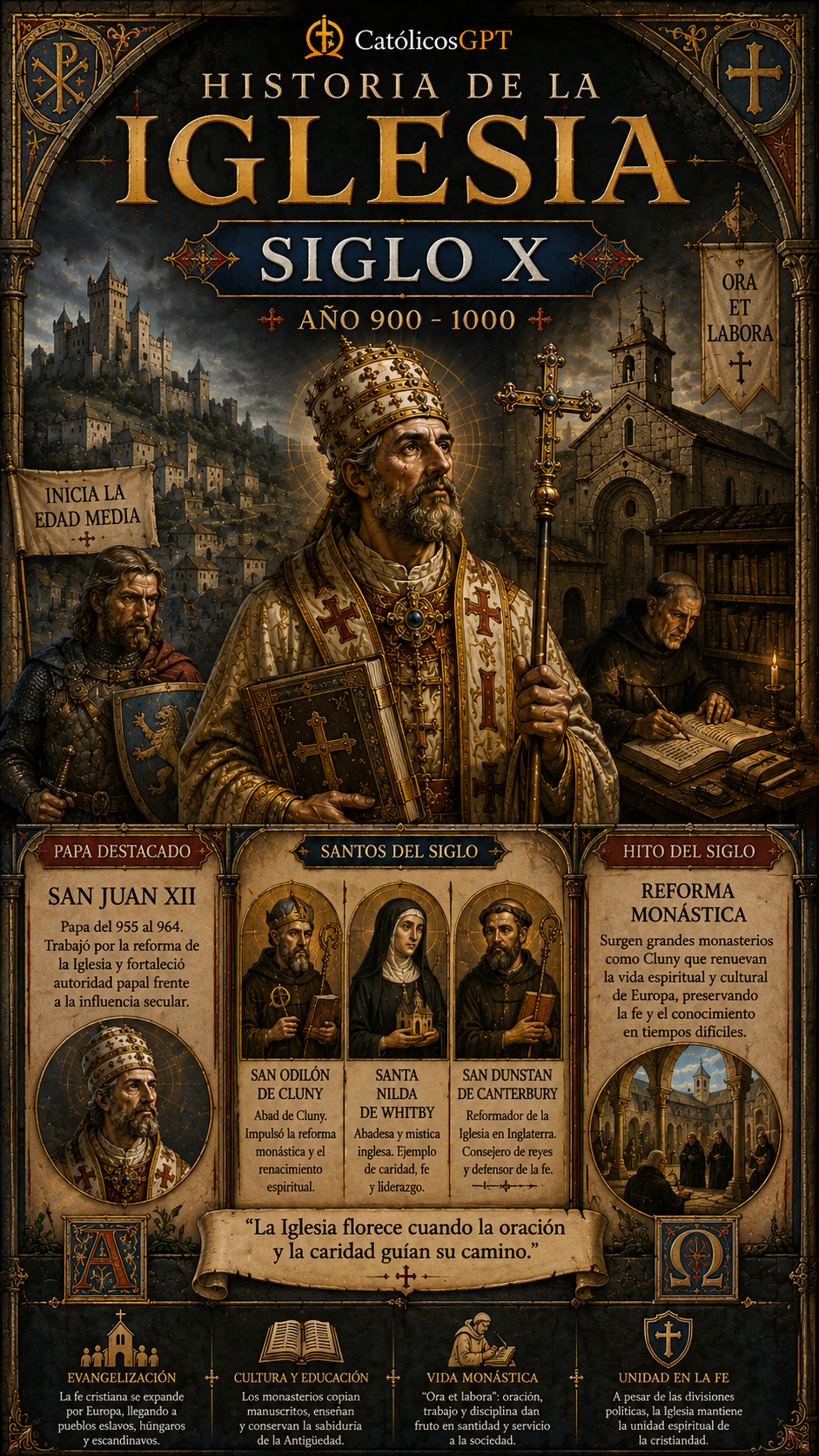 Historia de la Iglesia Siglos 6 -10 | CatólicosGPT IA Católica - Diapositiva 6