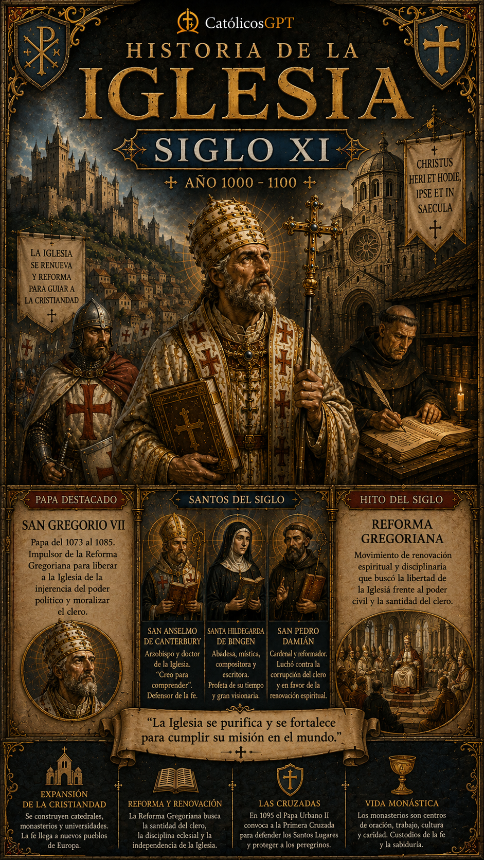 Historia de la Iglesia Siglos 11 -15 | CatólicosGPT IA Católica - Diapositiva 2