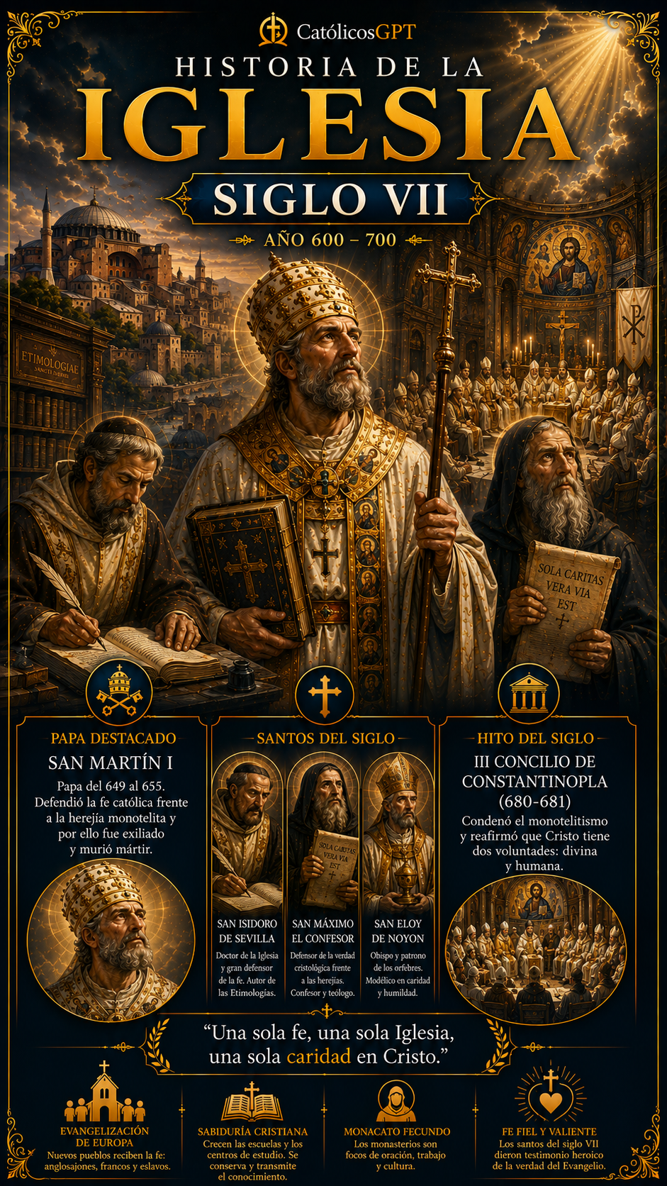 Historia de la Iglesia Siglos 6 -10 | CatólicosGPT IA Católica - Diapositiva 3