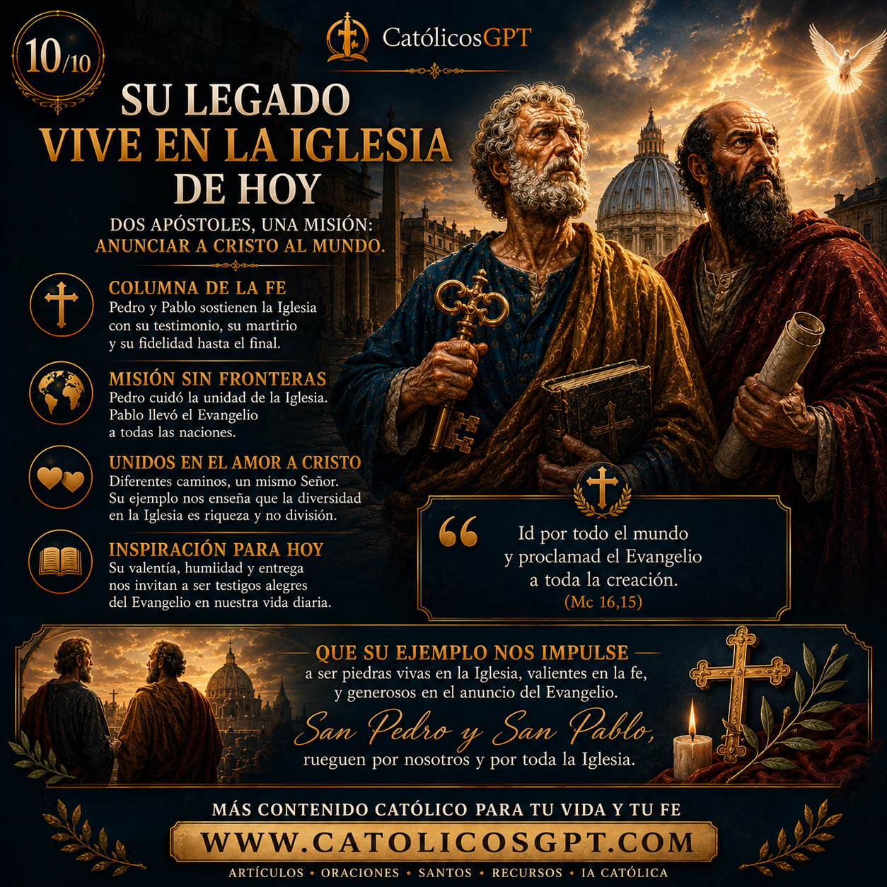Apostolado San Pedro y San Pablo | CatólicosGPT IA Católica - Diapositiva 10