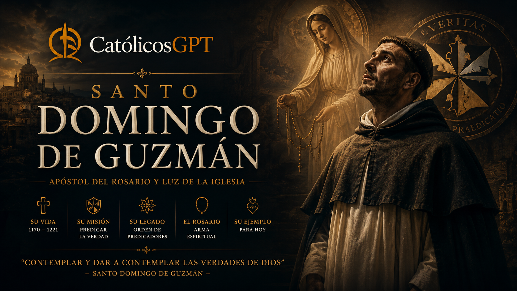 Santo Domingo de Guzman | CatólicosGPT IA Católica - Diapositiva 1