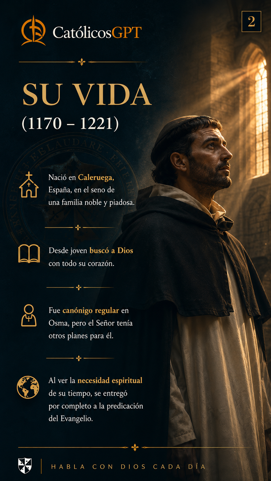 Santo Domingo de Guzman | CatólicosGPT IA Católica - Diapositiva 3