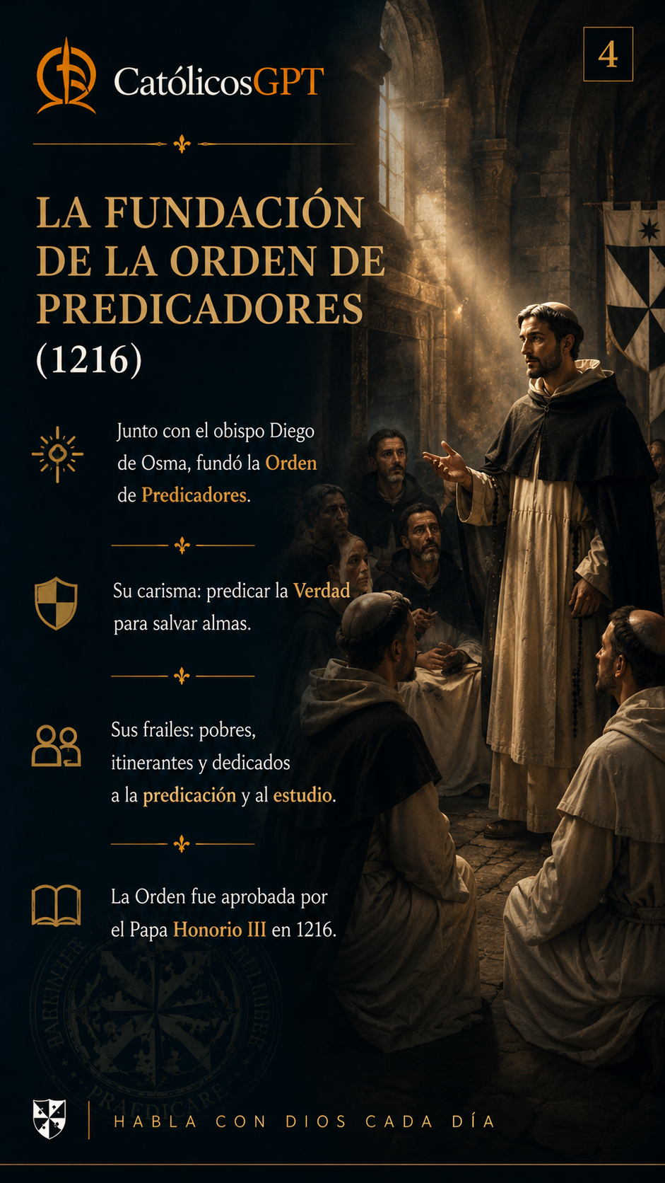 Santo Domingo de Guzman | CatólicosGPT IA Católica - Diapositiva 4
