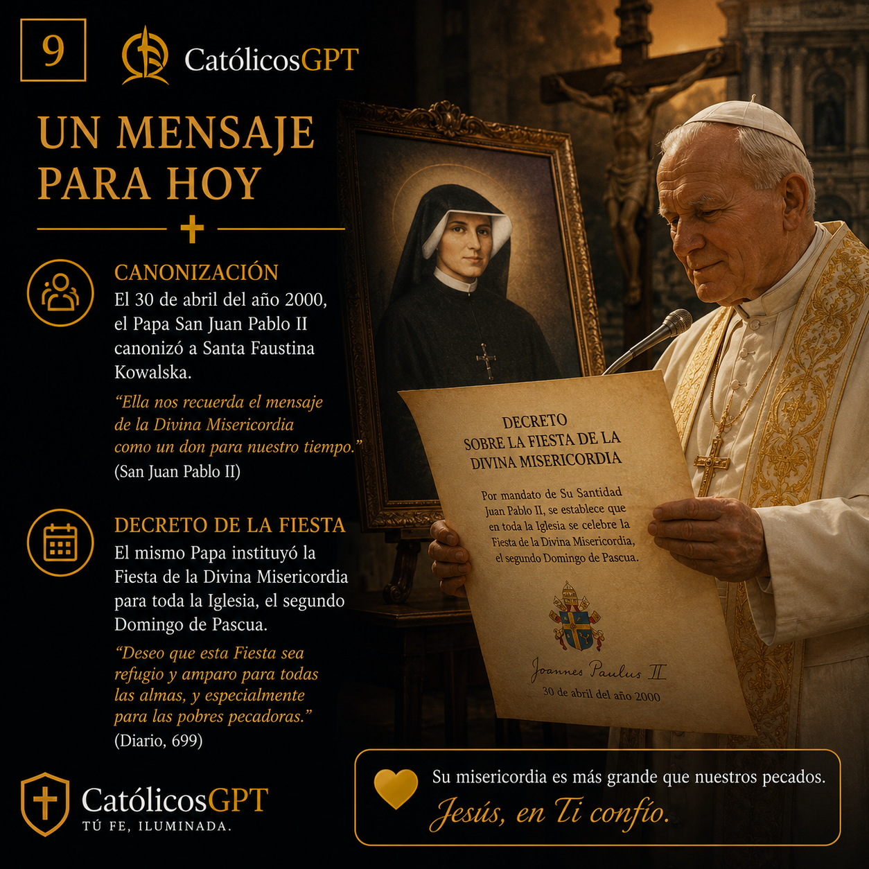 La Divina Misericordia Santa Faustina Kowalska | CatólicosGPT IA Católica - Diapositiva 10