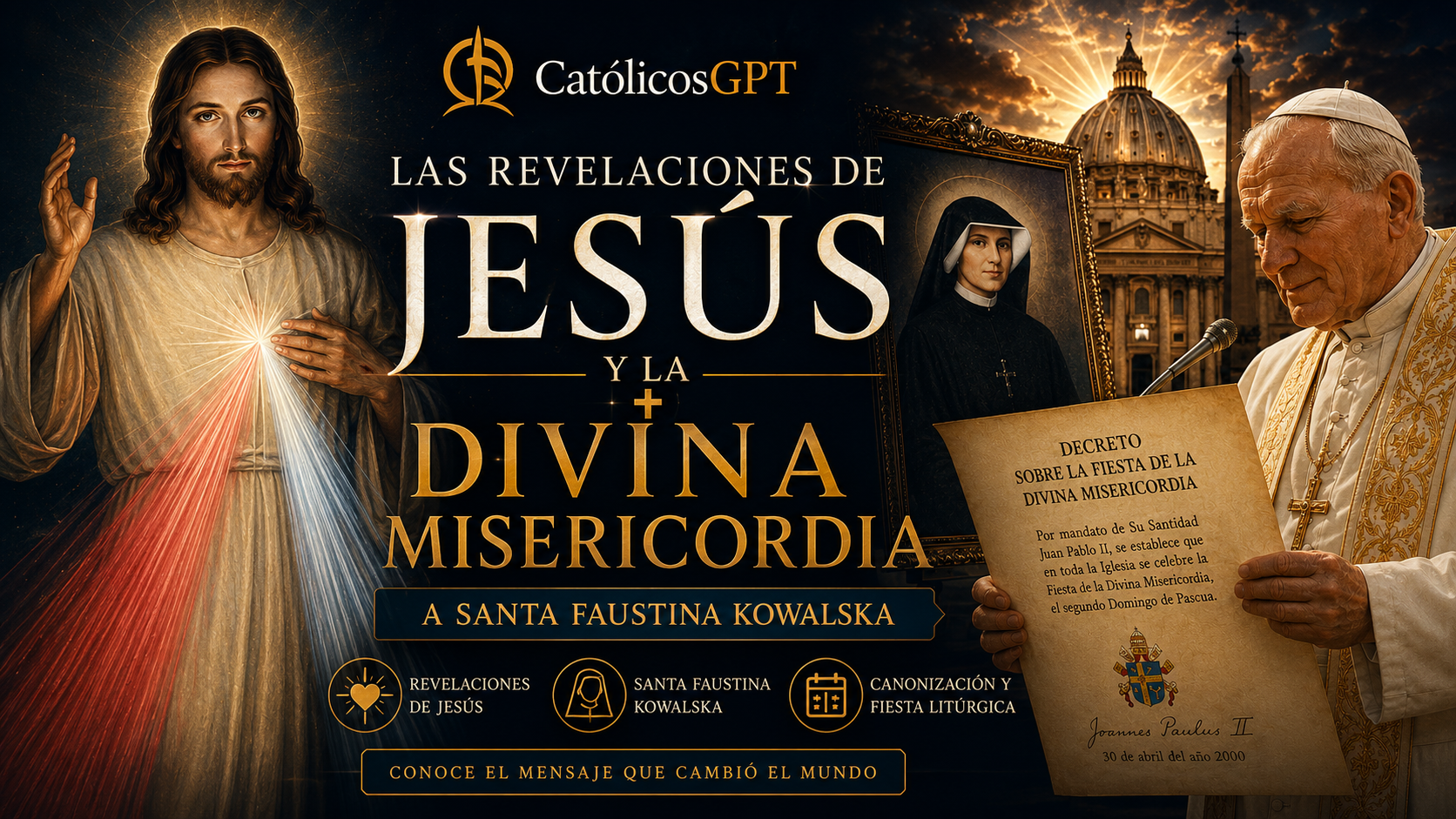 La Divina Misericordia Santa Faustina Kowalska | CatólicosGPT IA Católica - Diapositiva 1