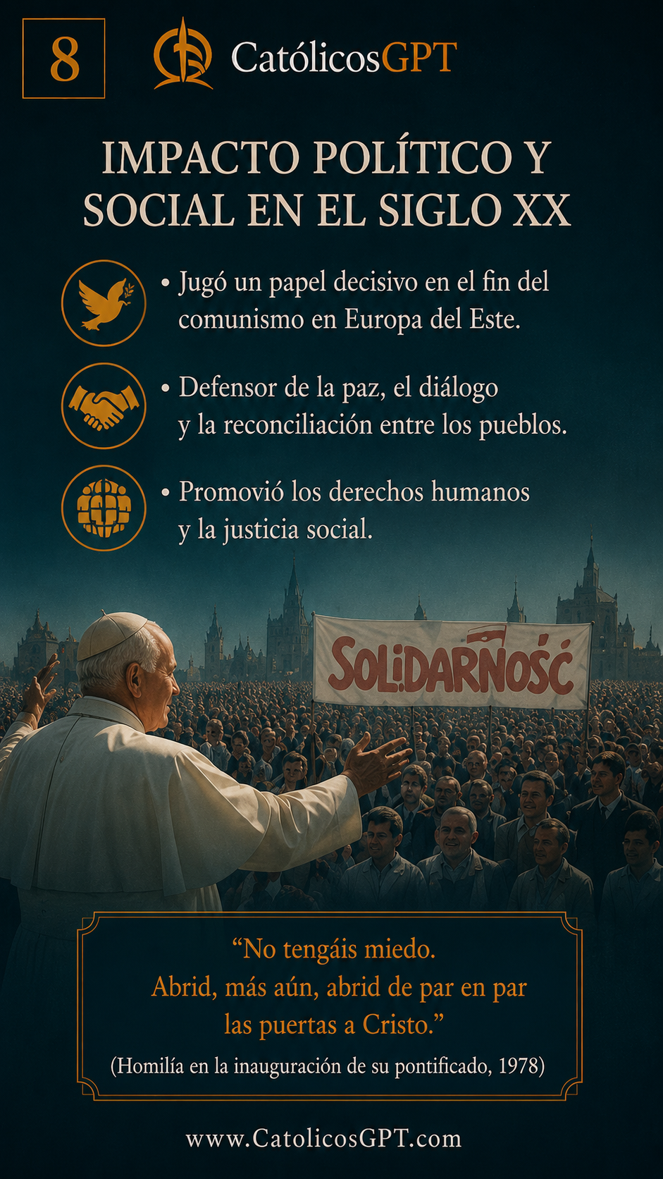 San Juan Pablo II | CatólicosGPT IA Católica - Diapositiva 7