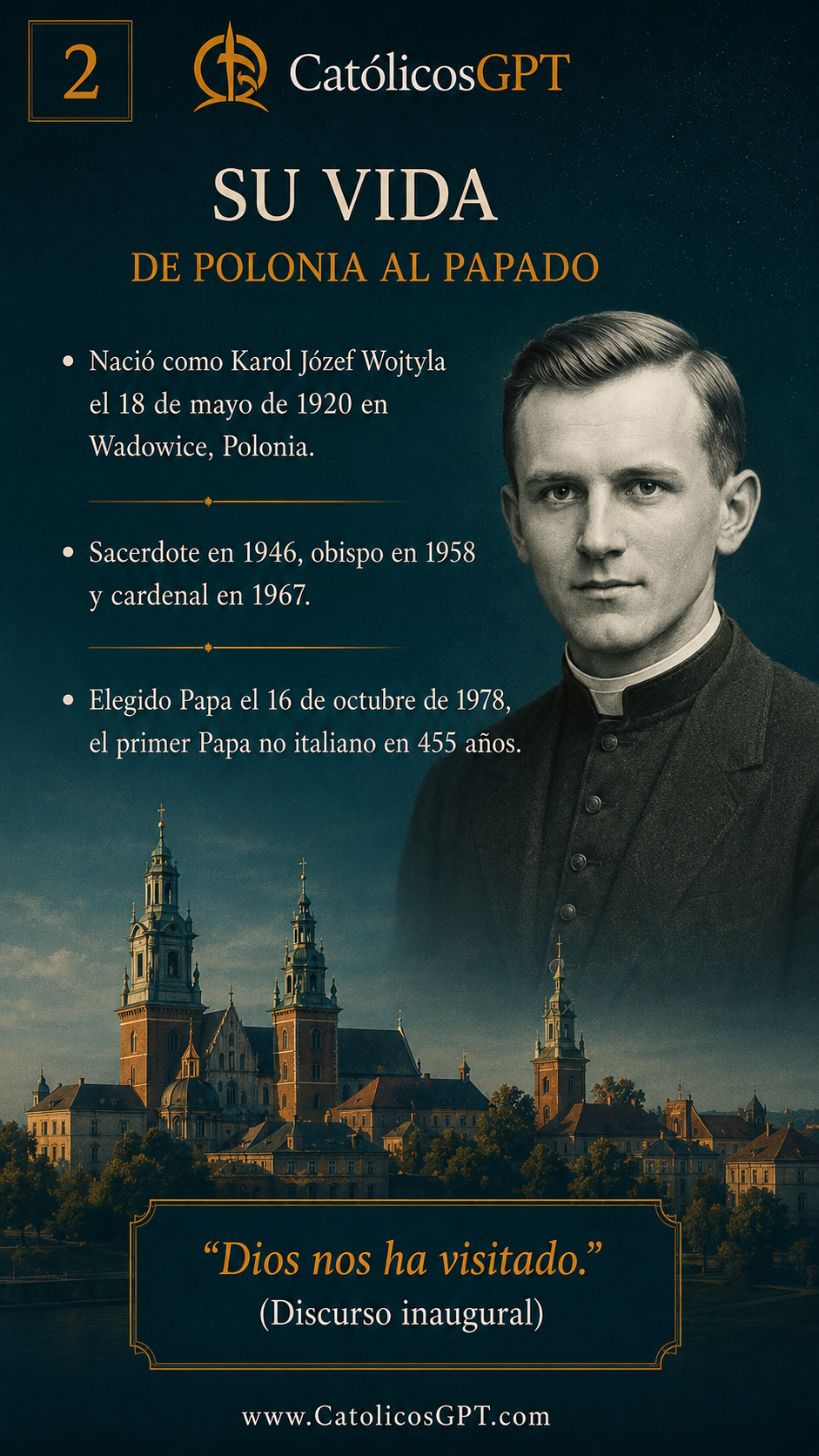 San Juan Pablo II | CatólicosGPT IA Católica - Diapositiva 2