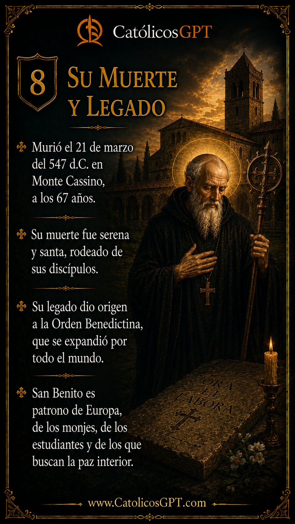 San Benito Abad | CatólicosGPT IA Católica - Diapositiva 8