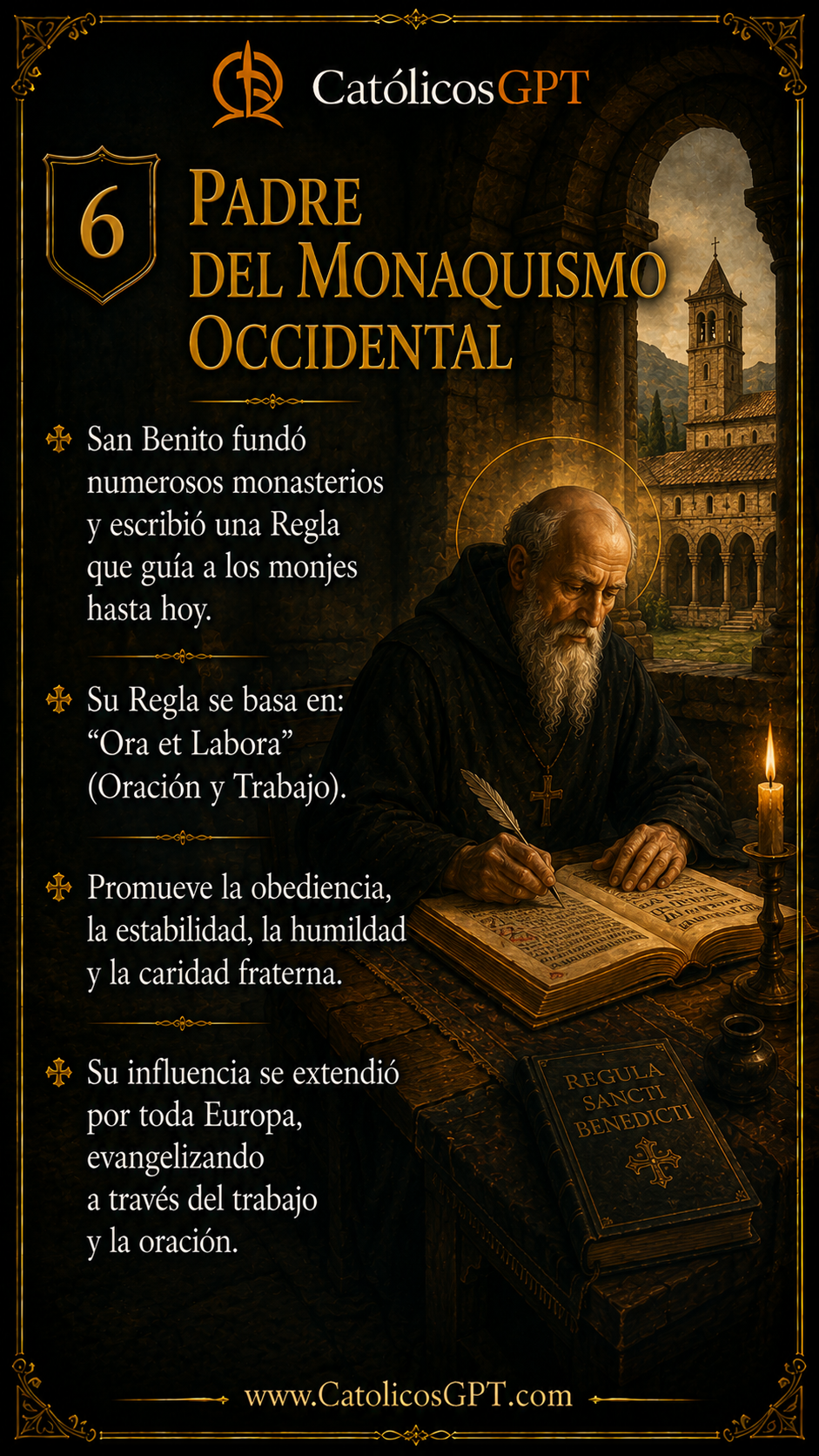 San Benito Abad | CatólicosGPT IA Católica - Diapositiva 6