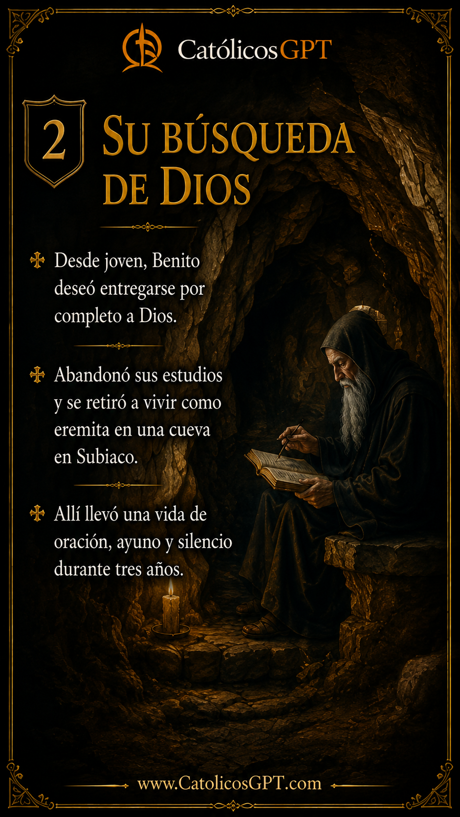 San Benito Abad | CatólicosGPT IA Católica - Diapositiva 2