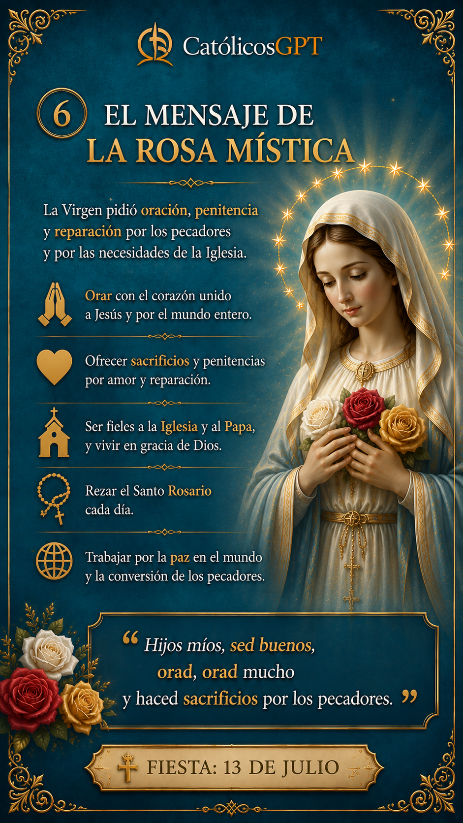 La Virgen Maria Rosa Mistica | CatólicosGPT IA Católica - Diapositiva 9