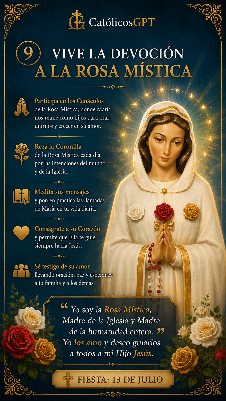 La Virgen Maria Rosa Mistica | CatólicosGPT IA Católica - Diapositiva 10