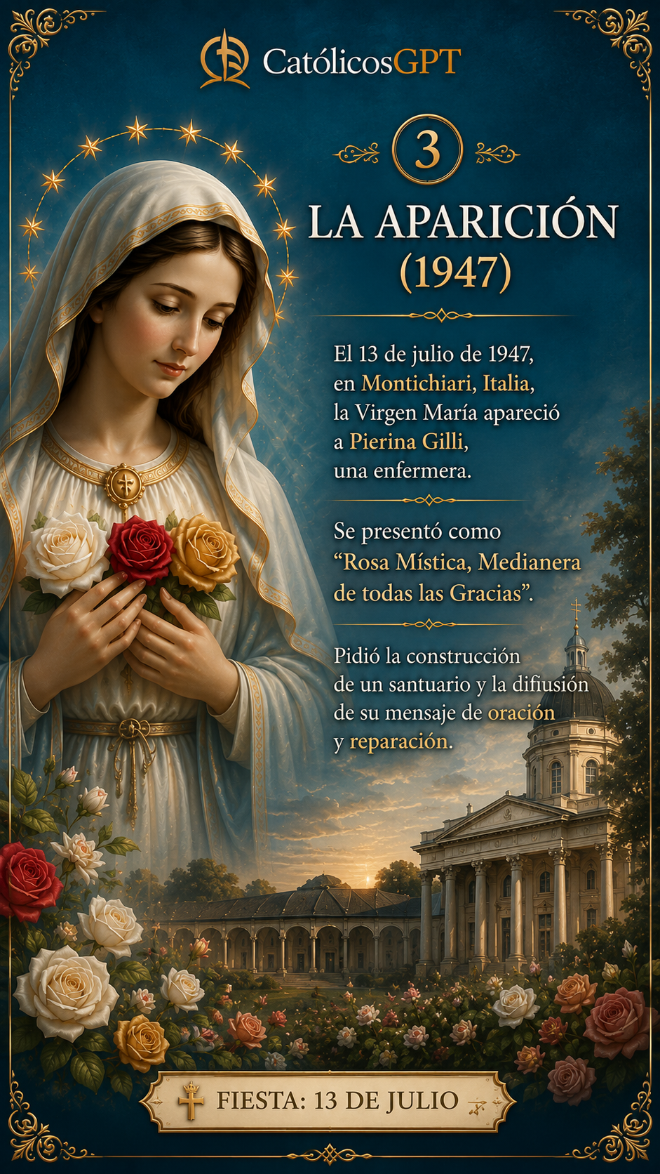 La Virgen Maria Rosa Mistica | CatólicosGPT IA Católica - Diapositiva 3