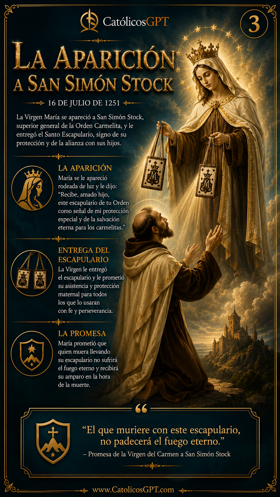 La Virgen del Carmen - Escapulario  | CatólicosGPT IA Católica - Diapositiva 3