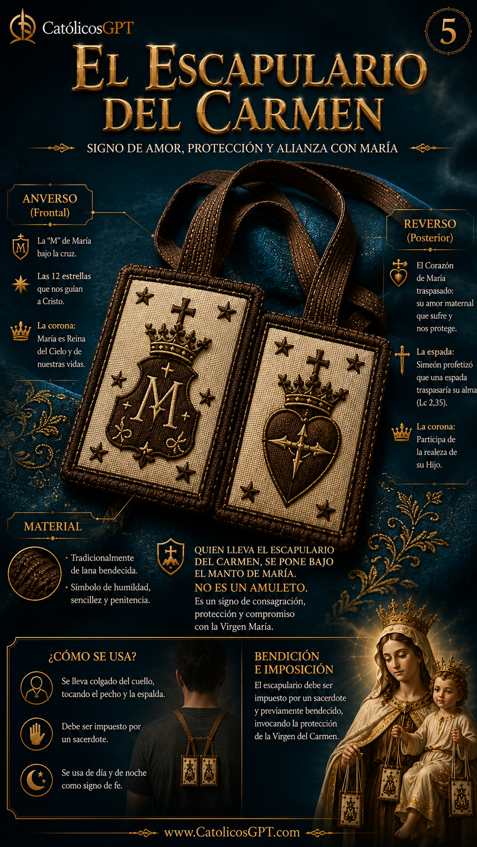 La Virgen del Carmen - Escapulario  | CatólicosGPT IA Católica - Diapositiva 5