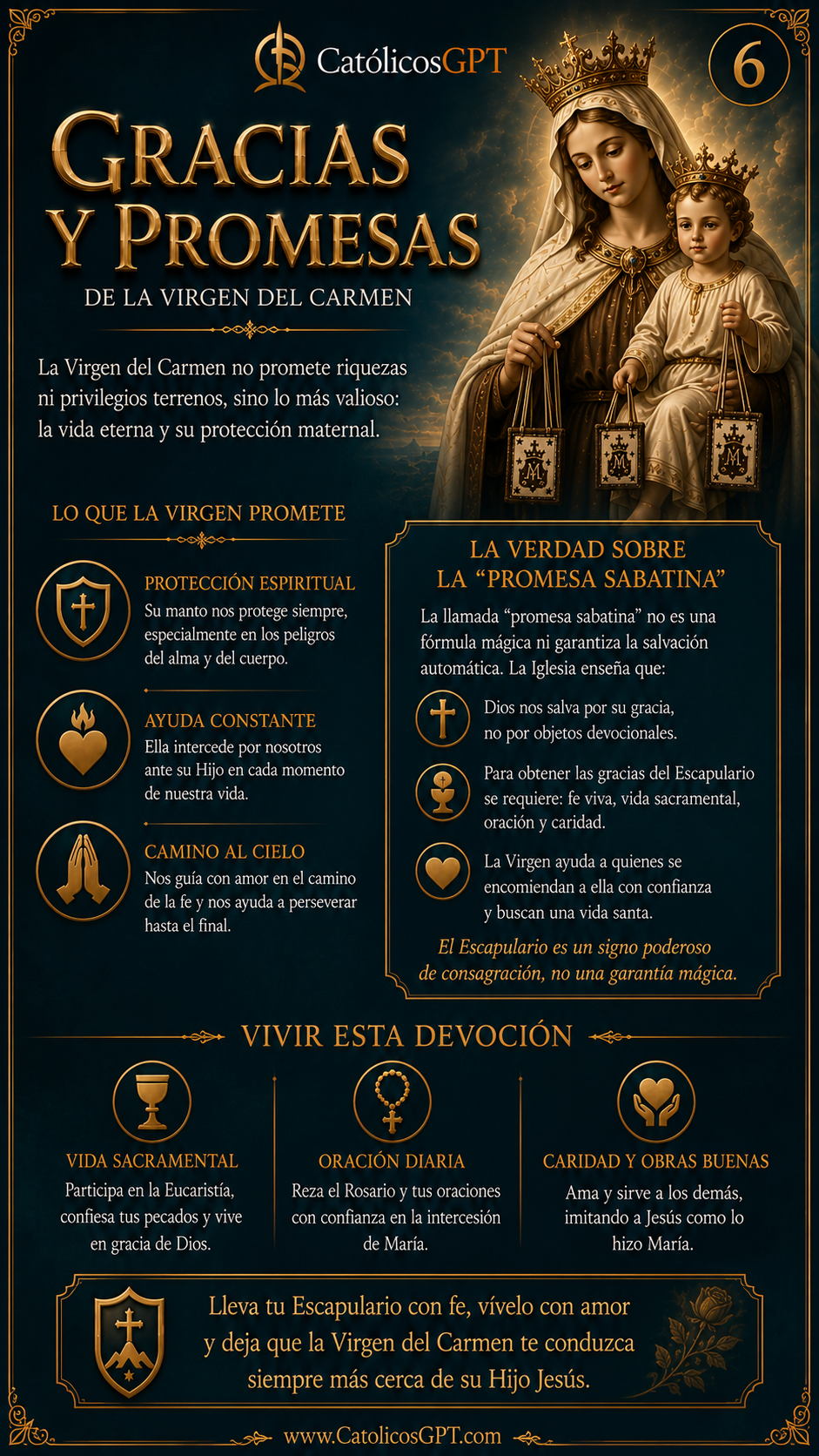 La Virgen del Carmen - Escapulario  | CatólicosGPT IA Católica - Diapositiva 4