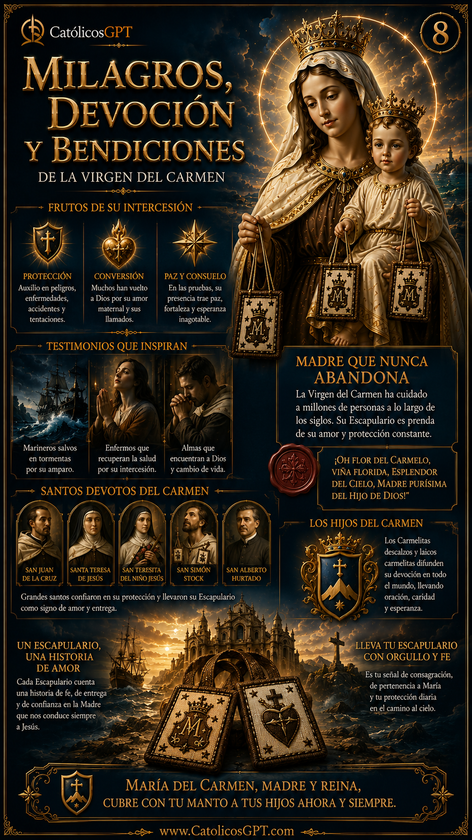 La Virgen del Carmen - Escapulario  | CatólicosGPT IA Católica - Diapositiva 7