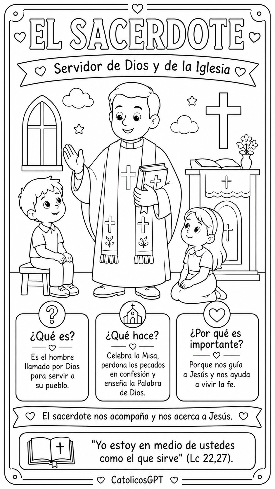 Infografía católica CatólicosGPT IA Católica: Sacerdote Catolico