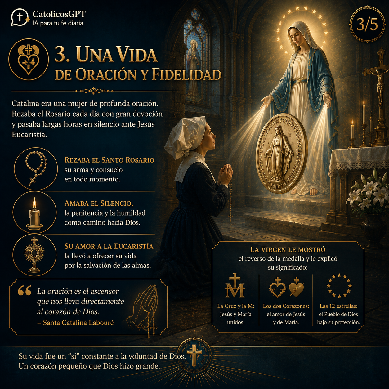 Santa Catalina Laboure - Medalla Milagrosa | CatólicosGPT IA Católica - Diapositiva 4
