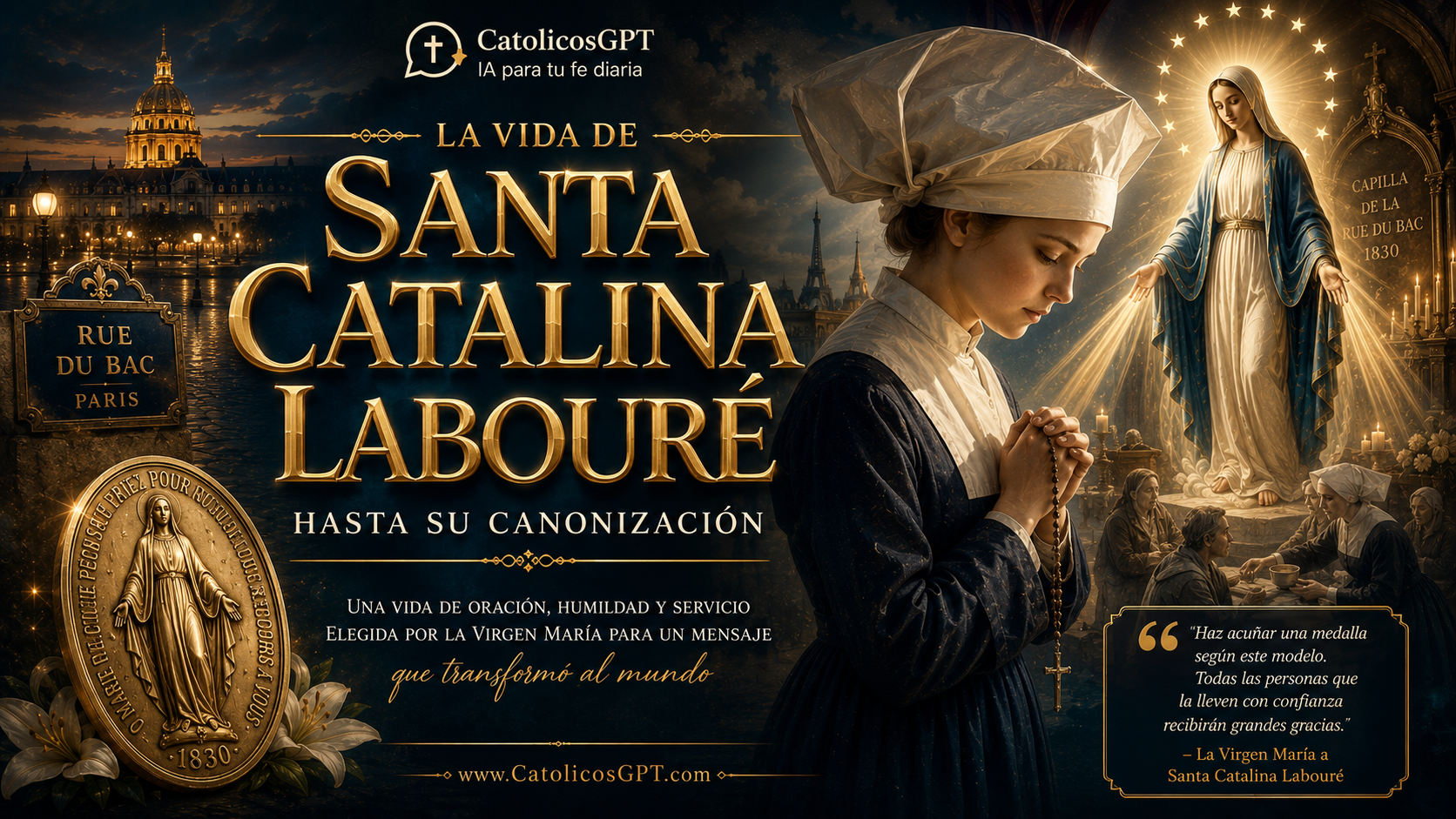 Santa Catalina Laboure - Medalla Milagrosa | CatólicosGPT IA Católica - Diapositiva 1