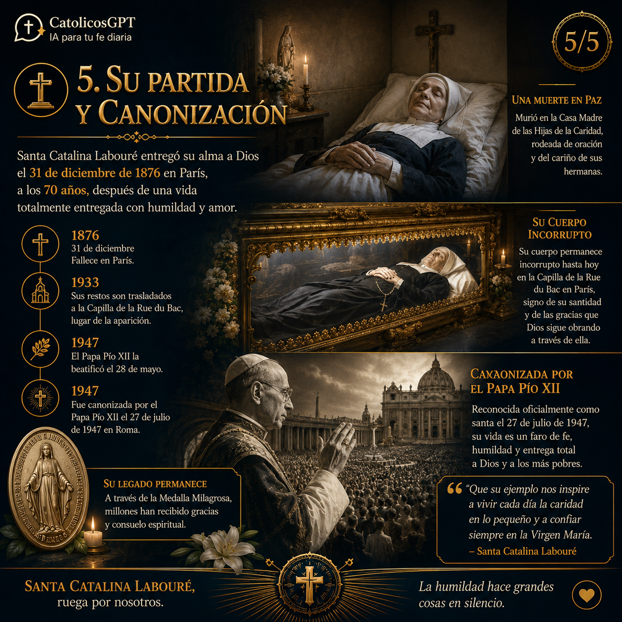 Santa Catalina Laboure - Medalla Milagrosa | CatólicosGPT IA Católica - Diapositiva 6