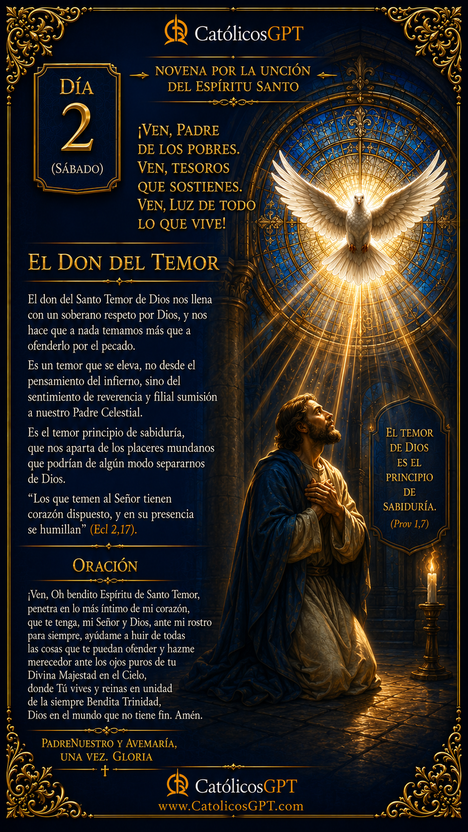 Novena al Espiritu Santo | CatólicosGPT IA Católica - Diapositiva 3