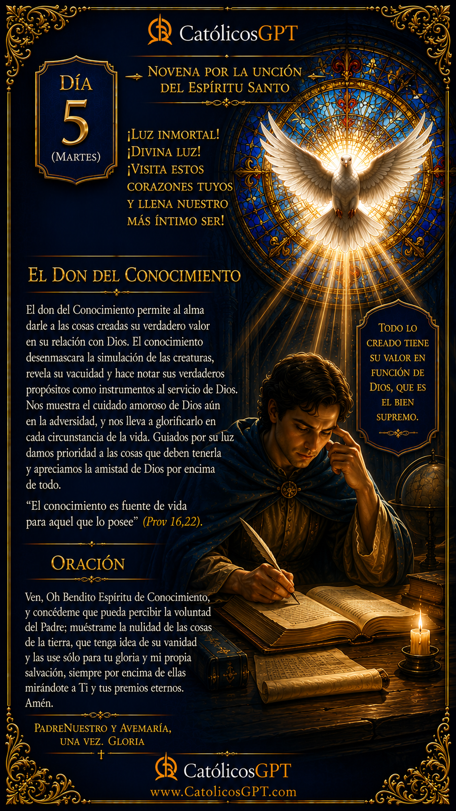 Novena al Espiritu Santo | CatólicosGPT IA Católica - Diapositiva 6
