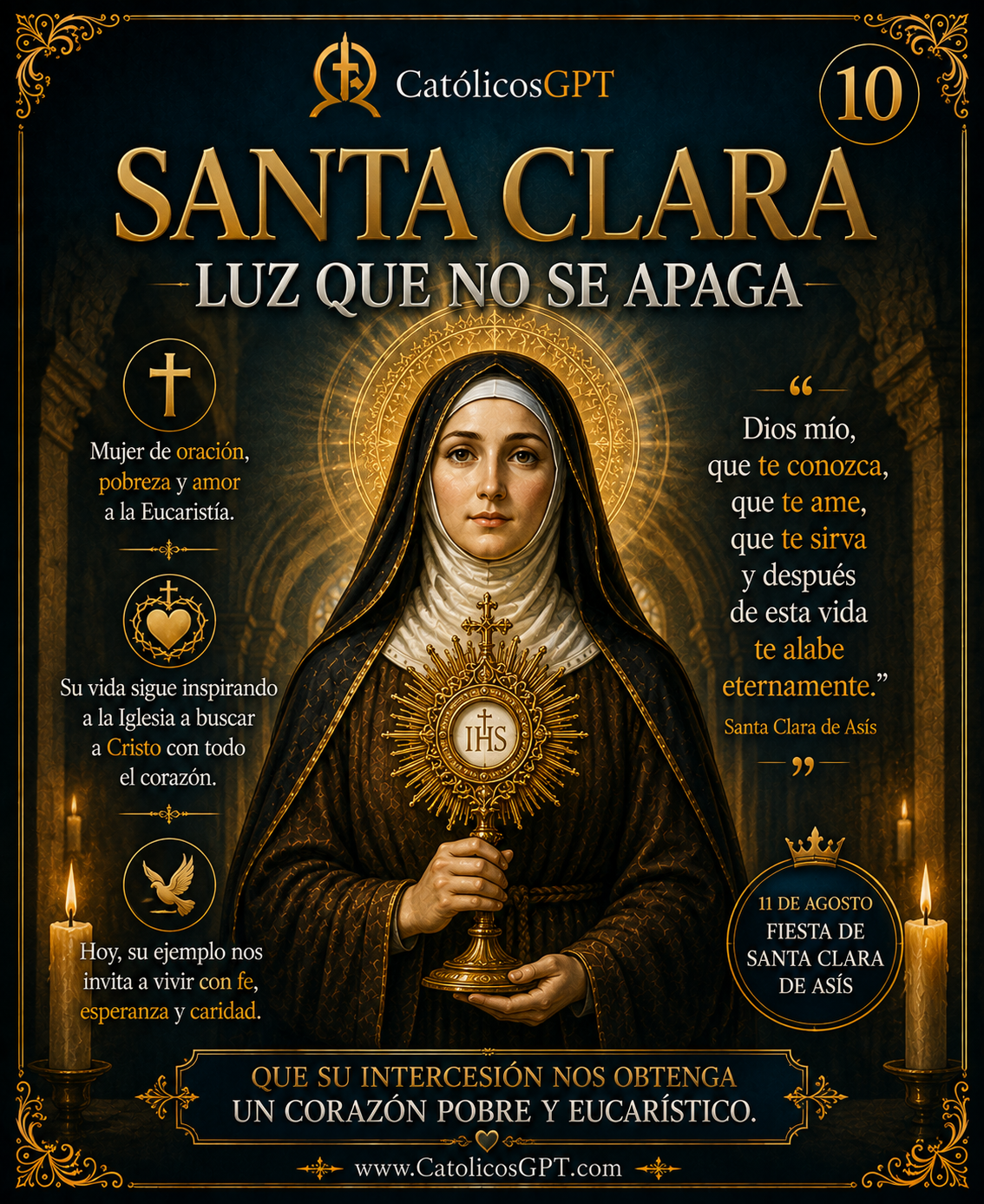 Santa Clara de Asis | CatólicosGPT IA Católica - Diapositiva 10