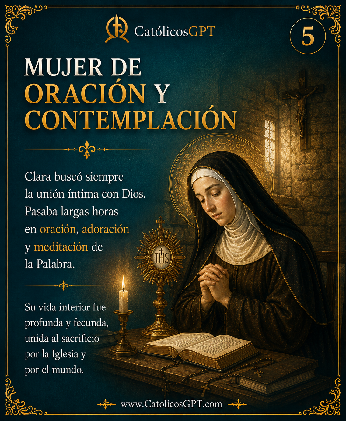 Santa Clara de Asis | CatólicosGPT IA Católica - Diapositiva 5