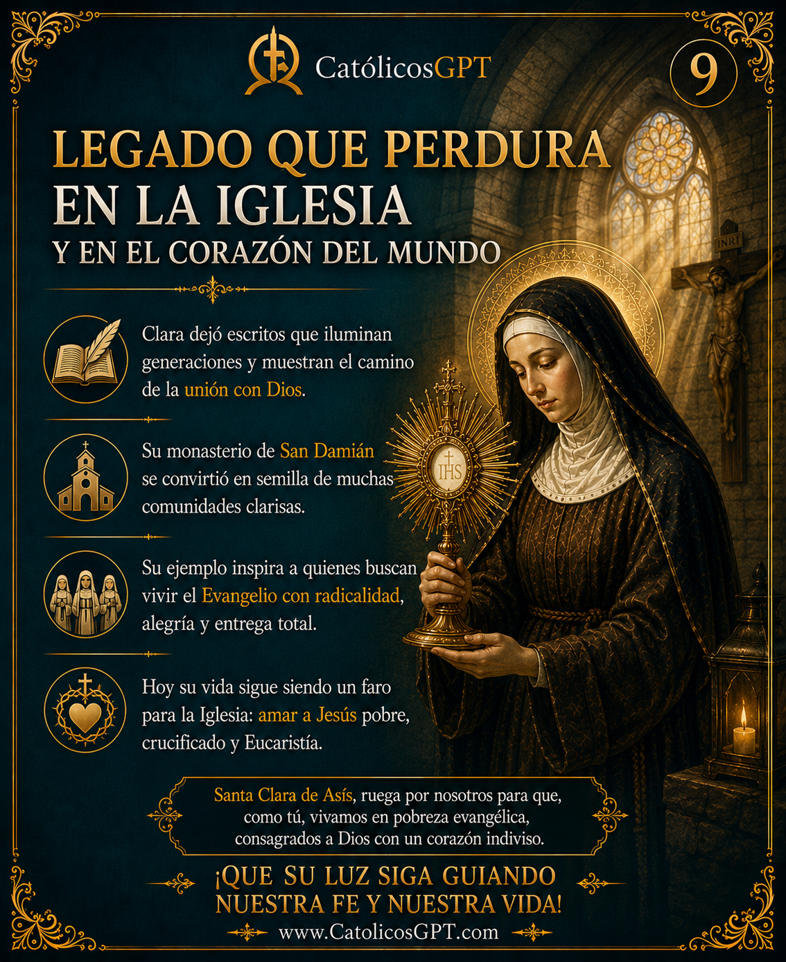 Santa Clara de Asis | CatólicosGPT IA Católica - Diapositiva 9