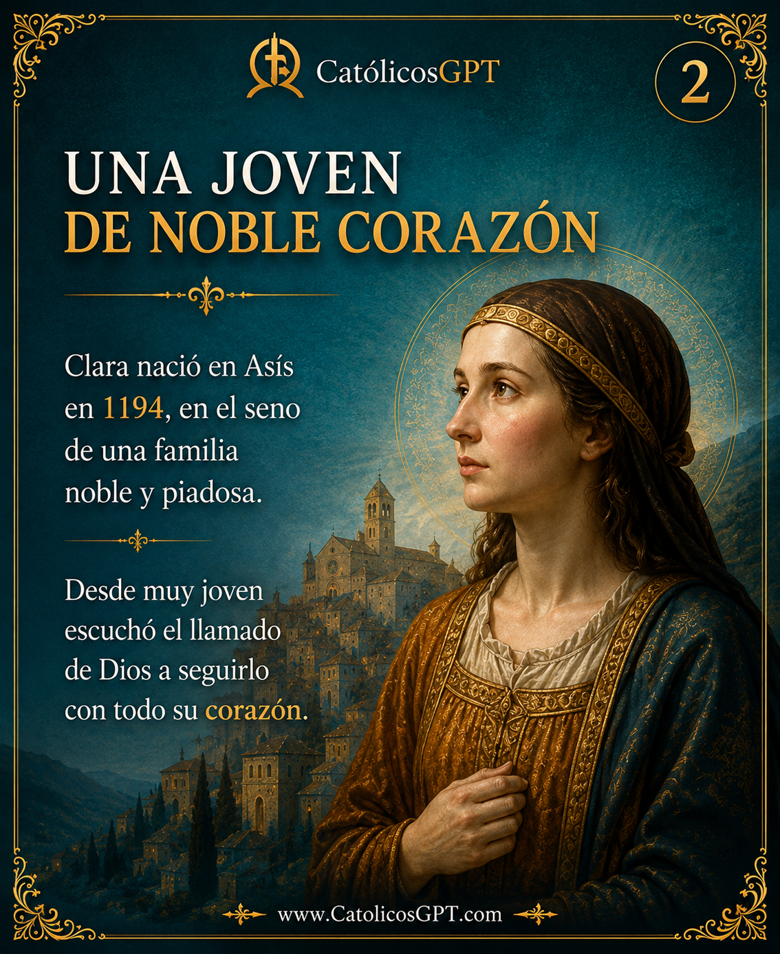 Santa Clara de Asis | CatólicosGPT IA Católica - Diapositiva 2