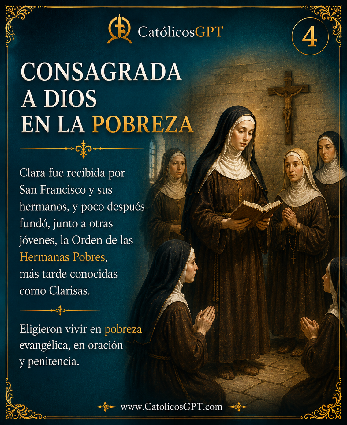 Santa Clara de Asis | CatólicosGPT IA Católica - Diapositiva 4