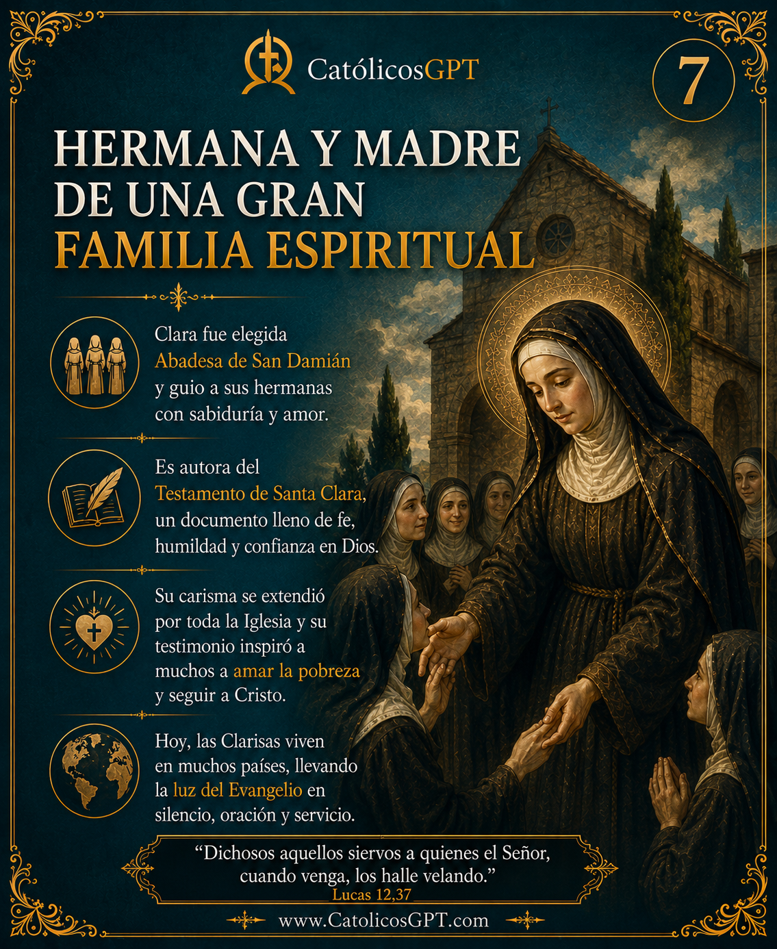 Santa Clara de Asis | CatólicosGPT IA Católica - Diapositiva 7