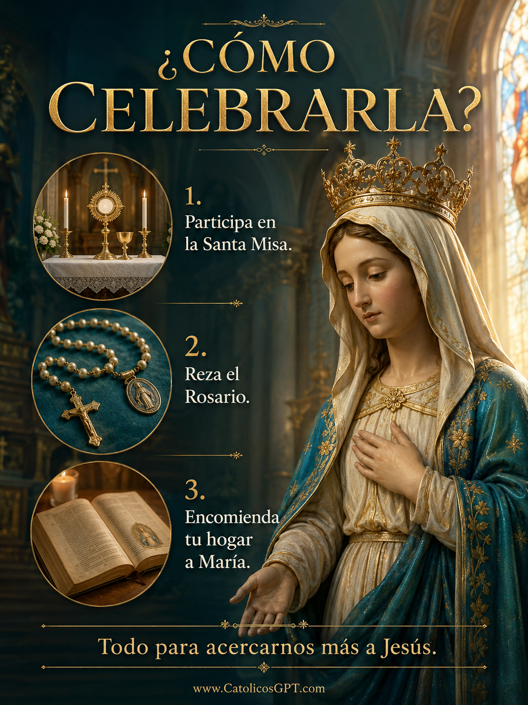 Maria Reina | CatólicosGPT IA Católica - Diapositiva 9