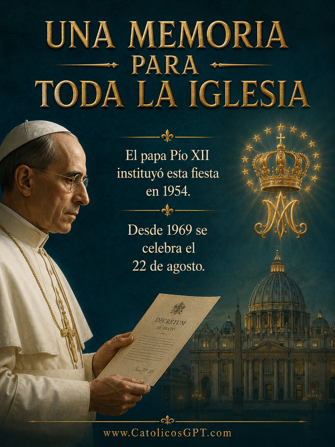 Maria Reina | CatólicosGPT IA Católica - Diapositiva 2