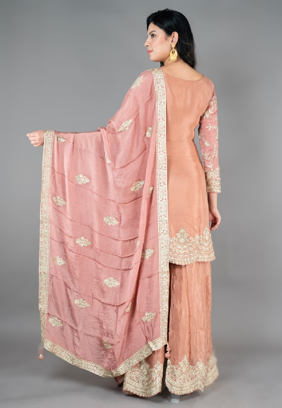 Copper Straight suit with Sharara