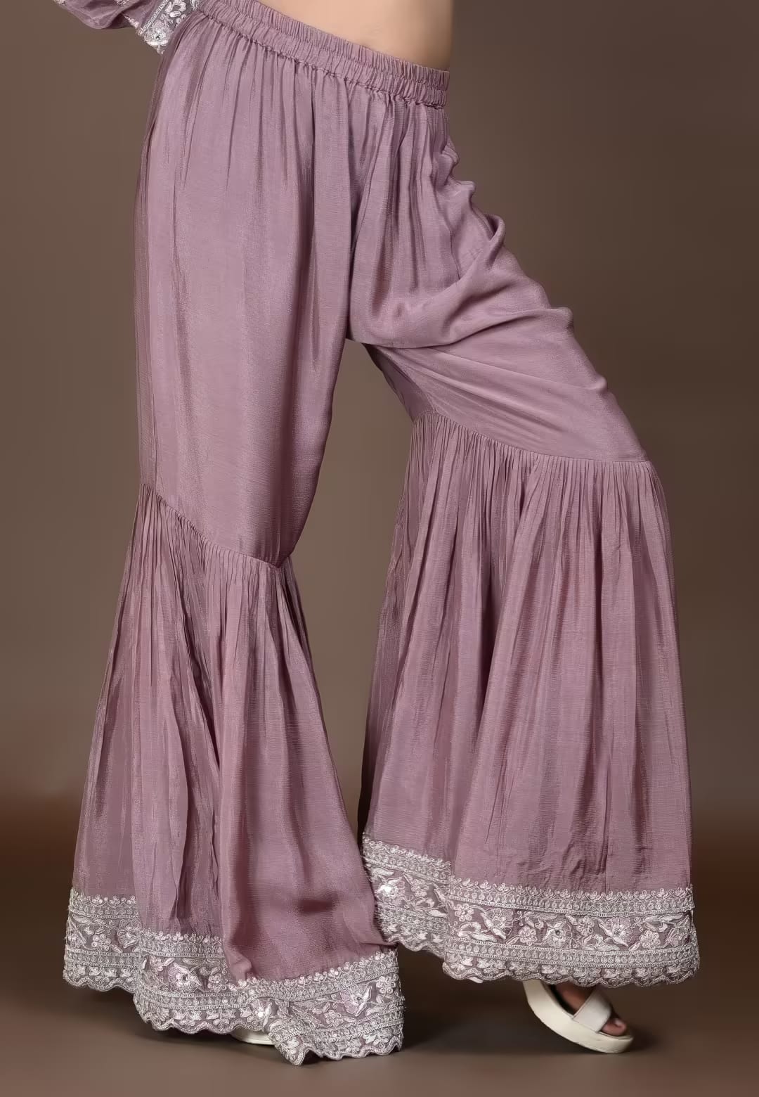 Mauve Paplom Suit With Gharara
