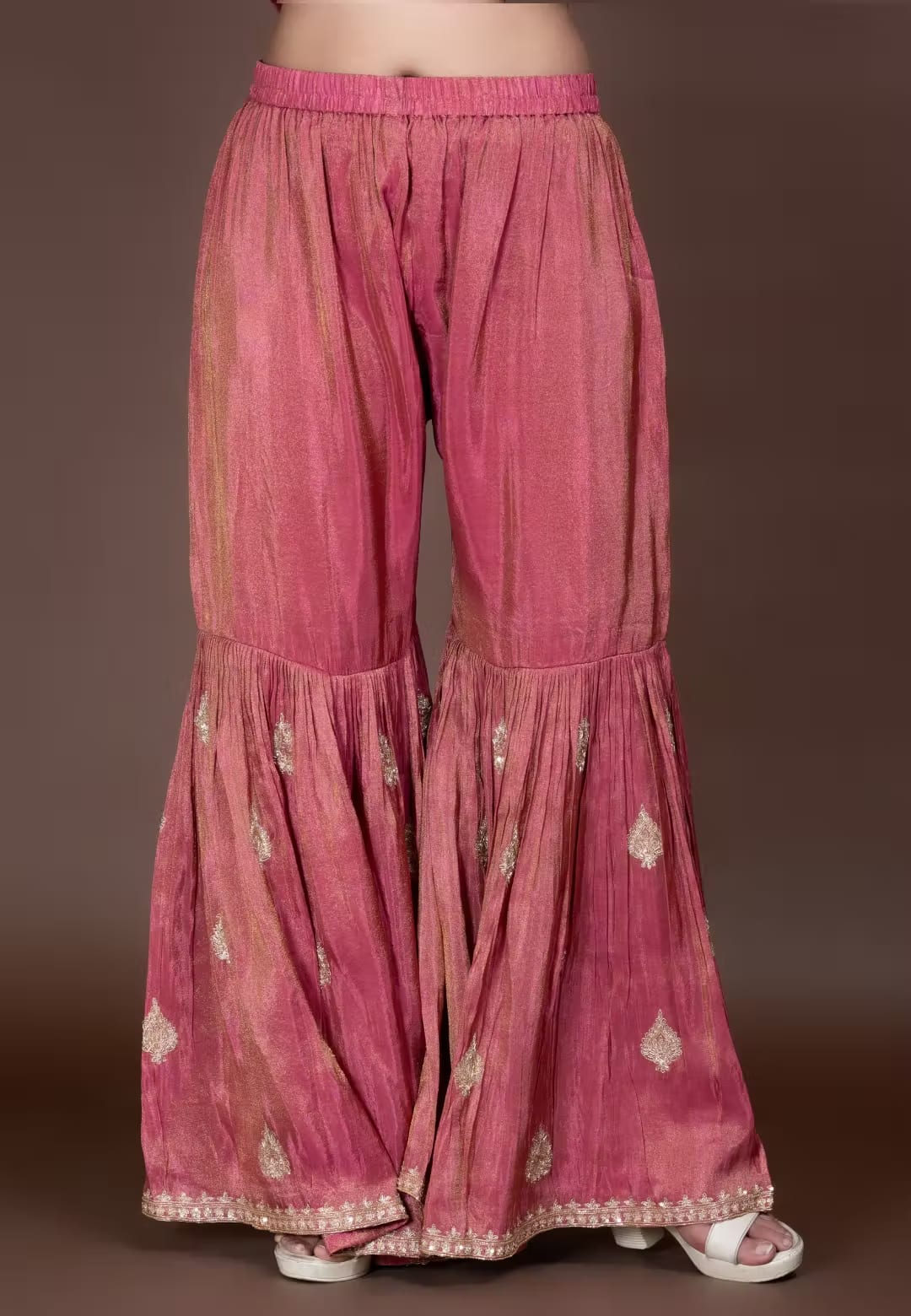 Rose Gold Straight Suit with Gharara