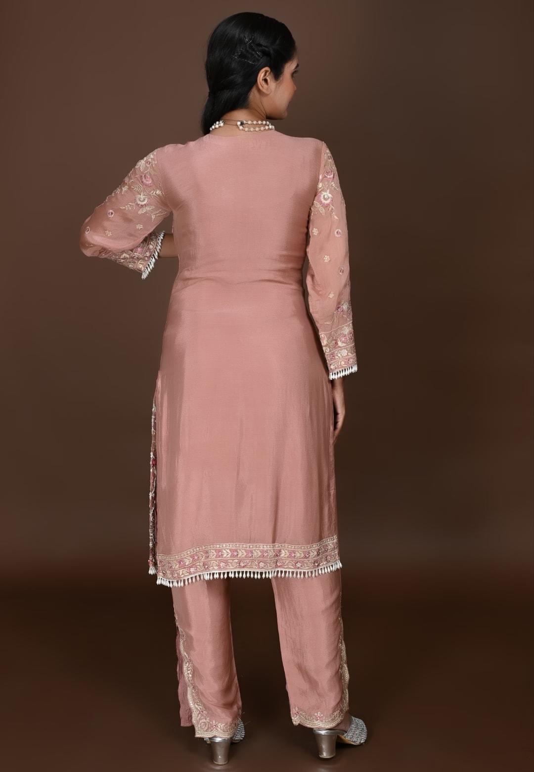 Copper Straight Suit+Middle cut With Pant