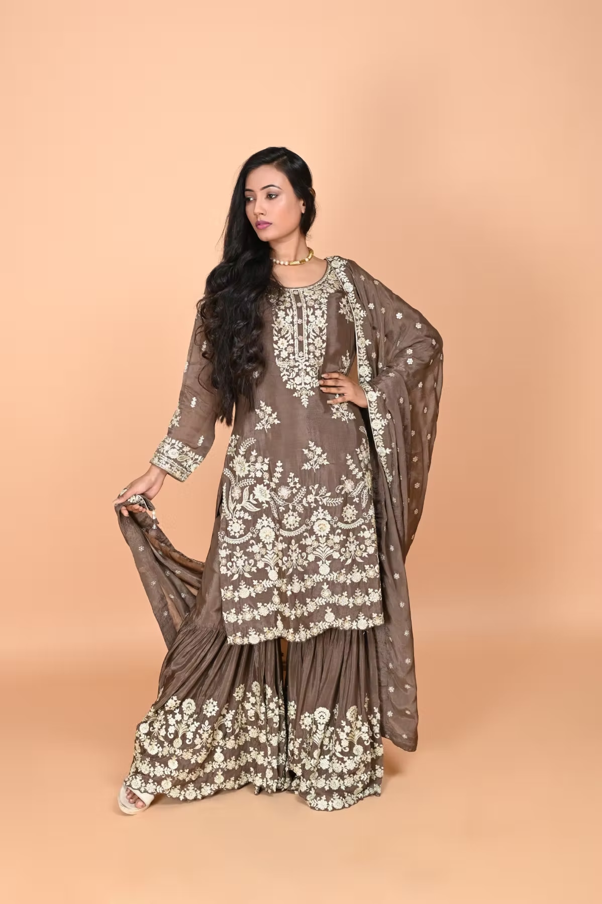 Mouse Straight Suit With Gharara