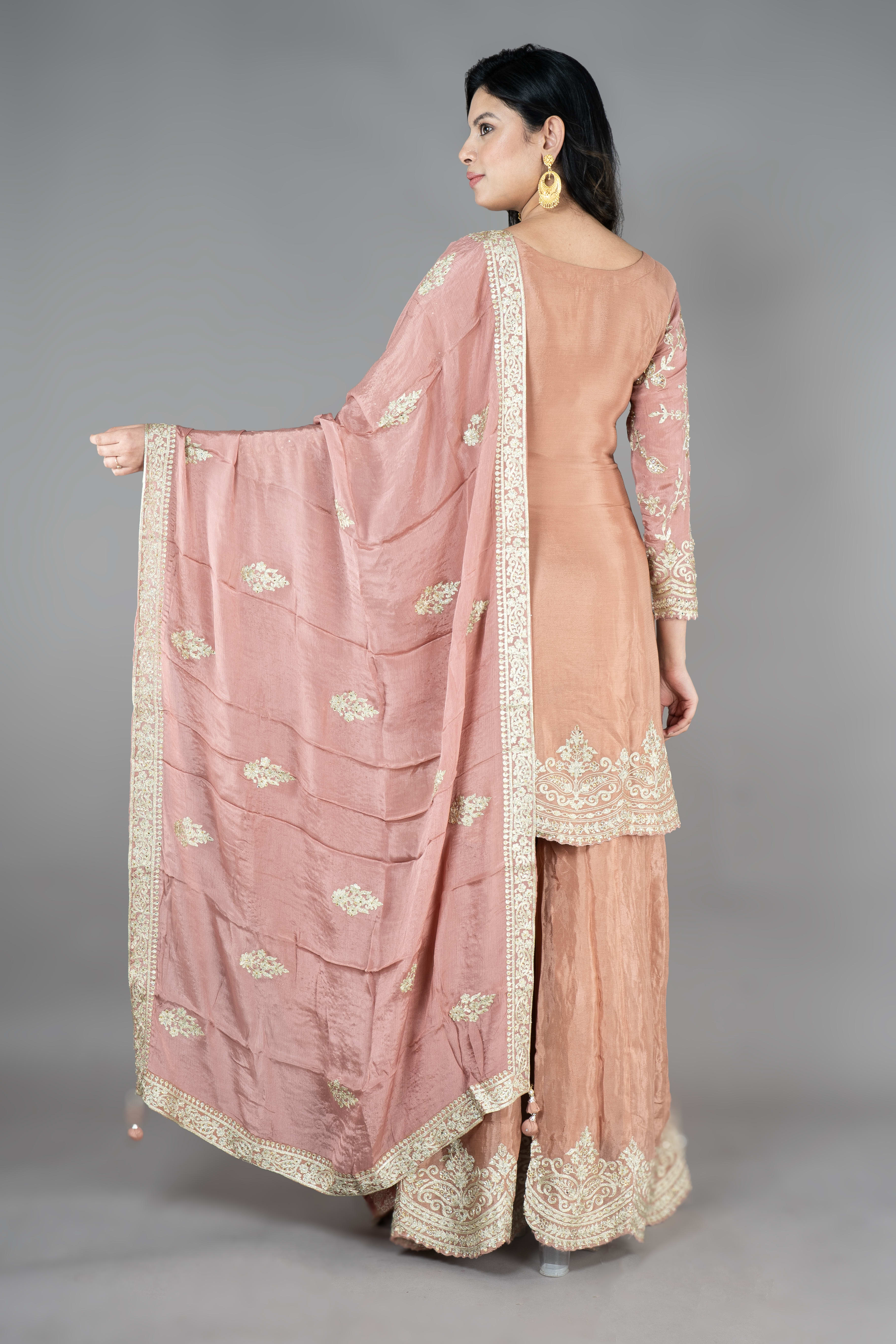 Copper Straight suit with Sharara