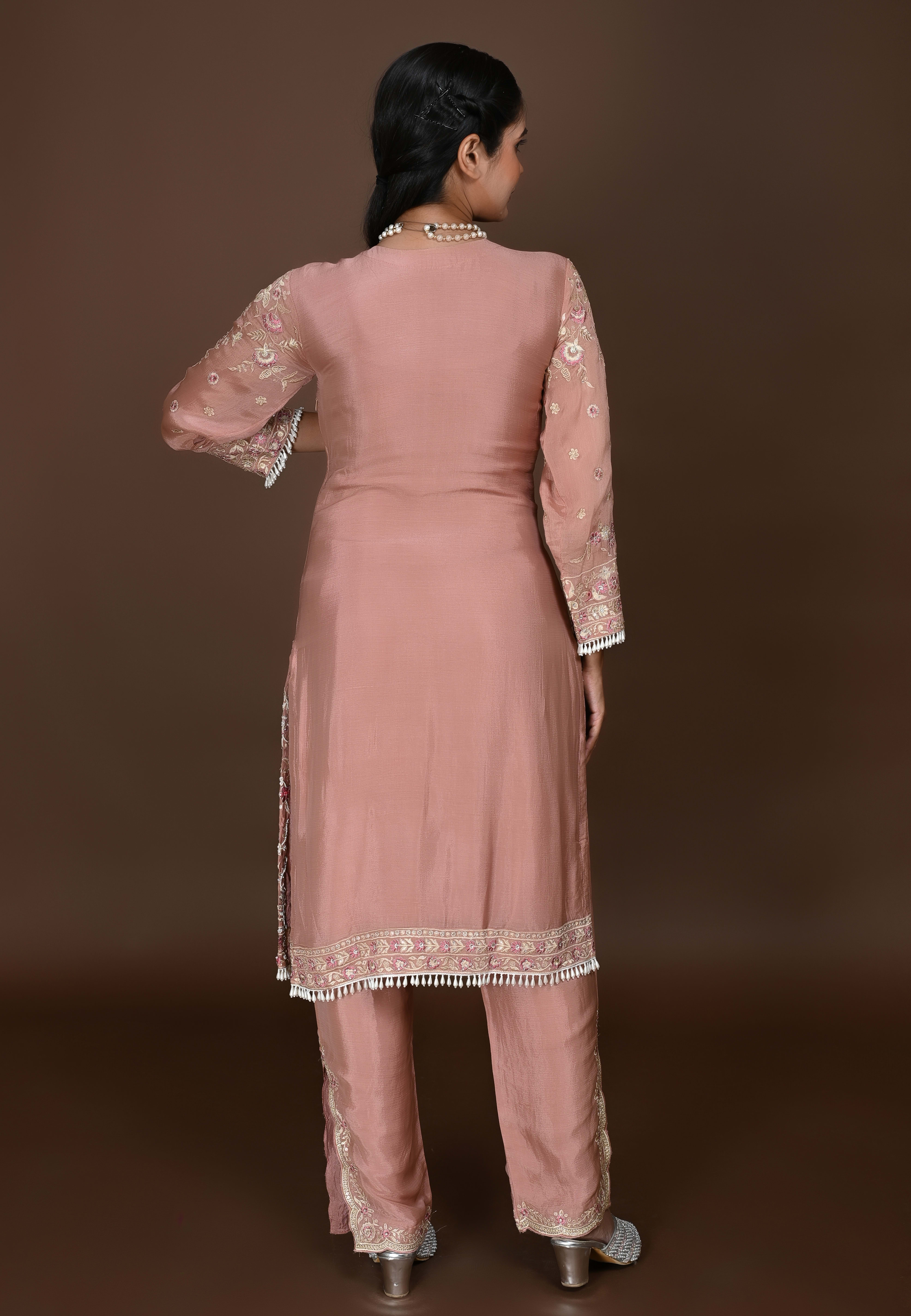 Copper Straight Suit+Middle cut With Pant
