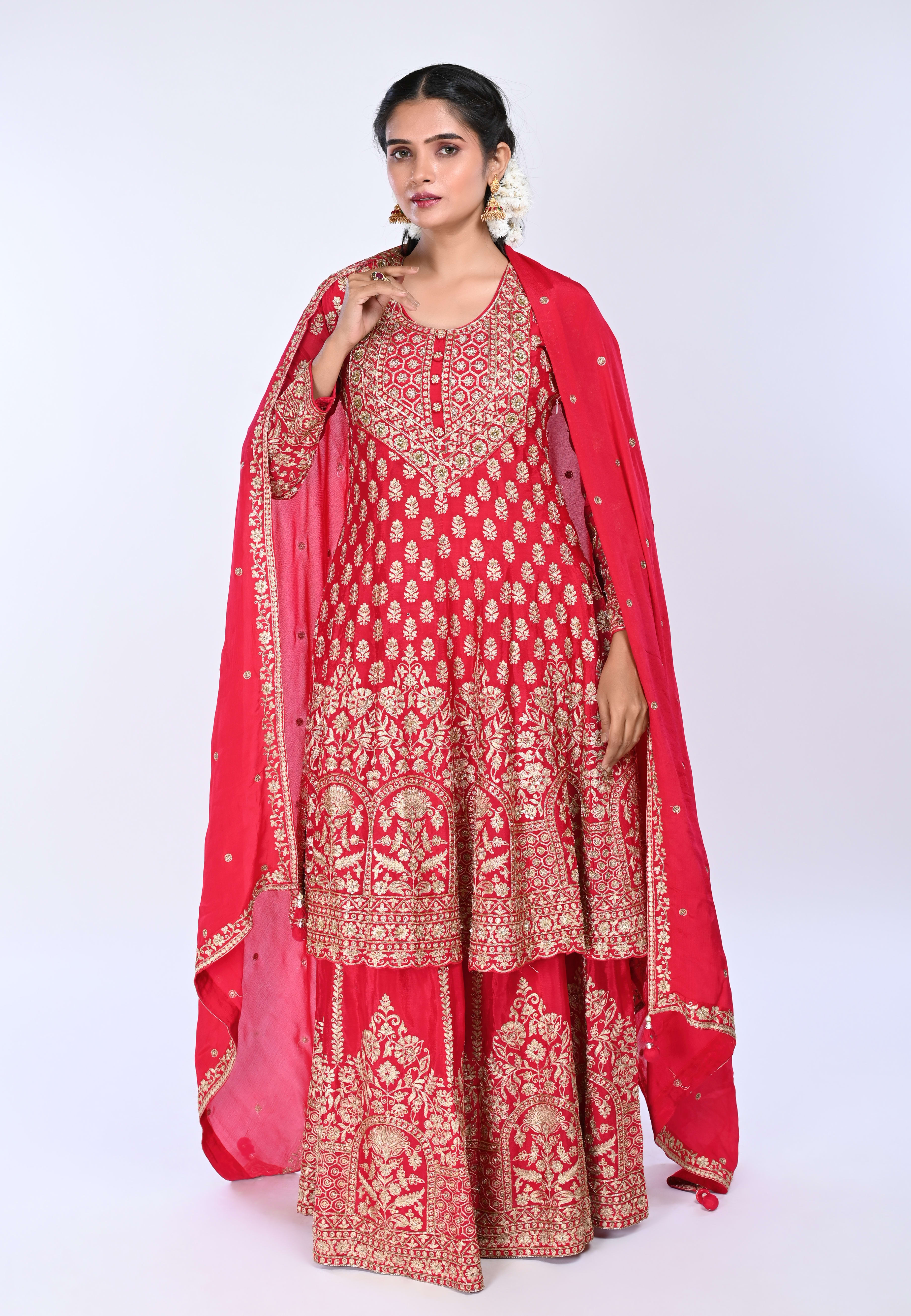 Rani Paplom Short Anarkali Suit With Skirt