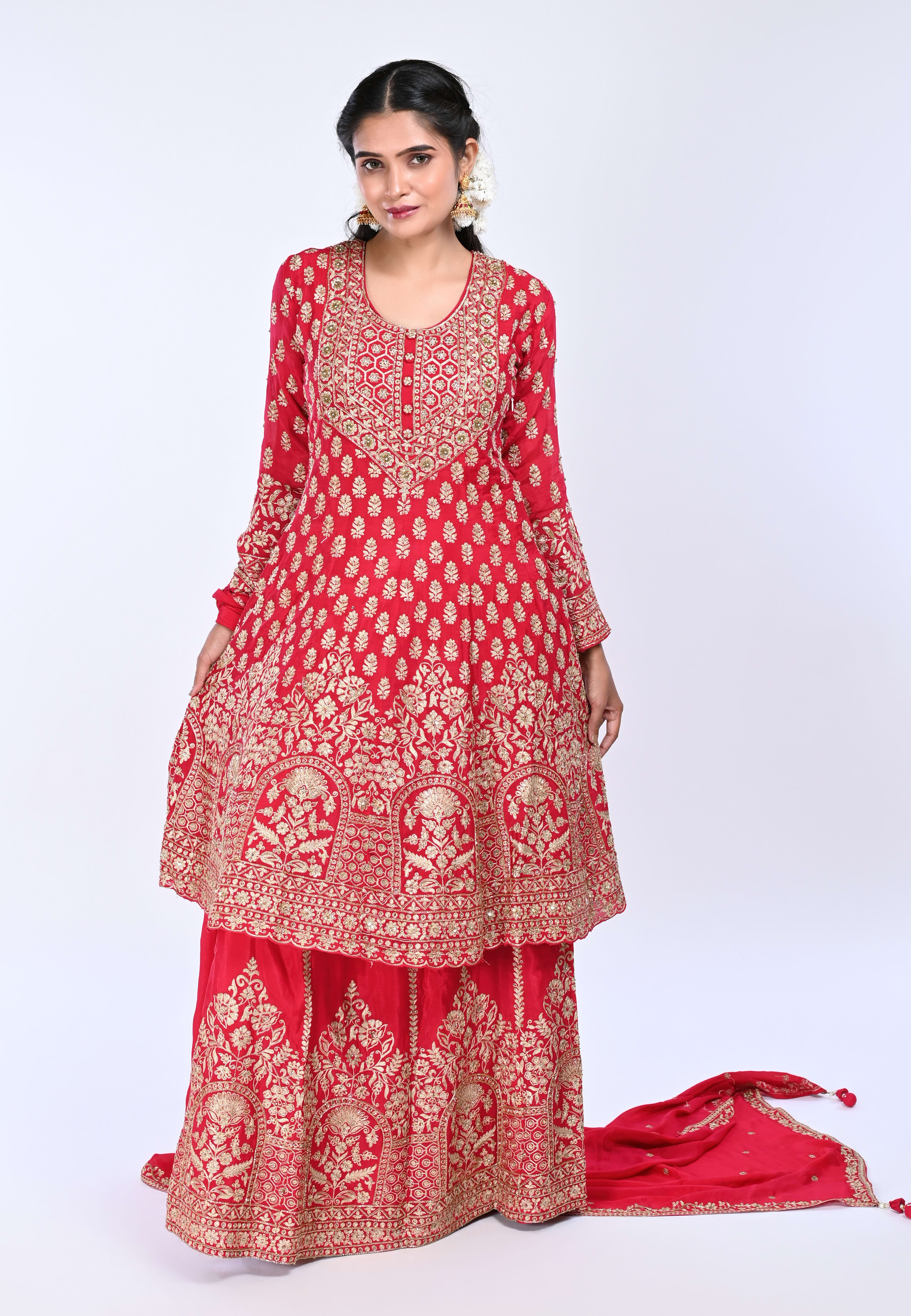 Rani Paplom Short Anarkali Suit With Skirt