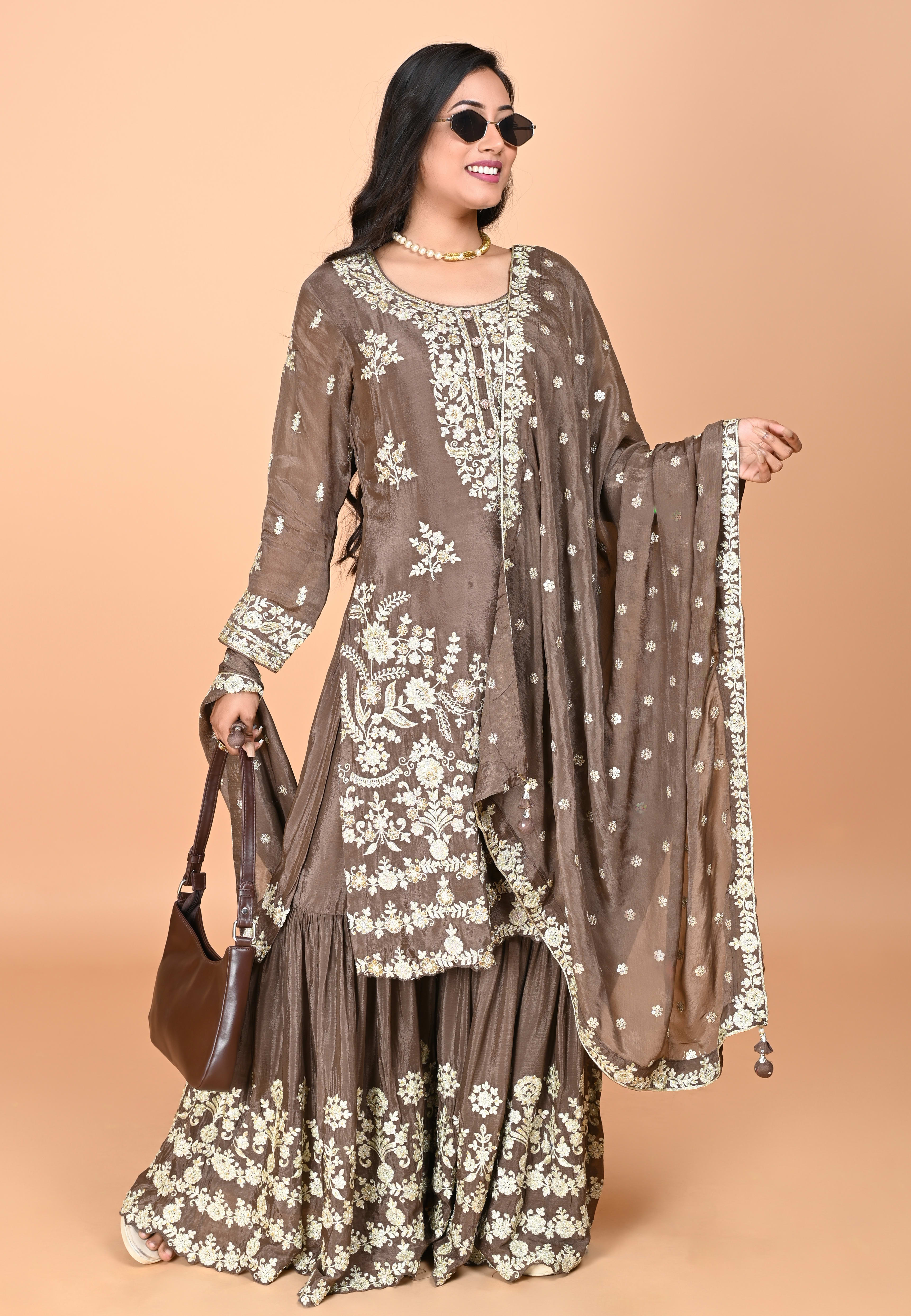 Mouse Straight Suit With Gharara