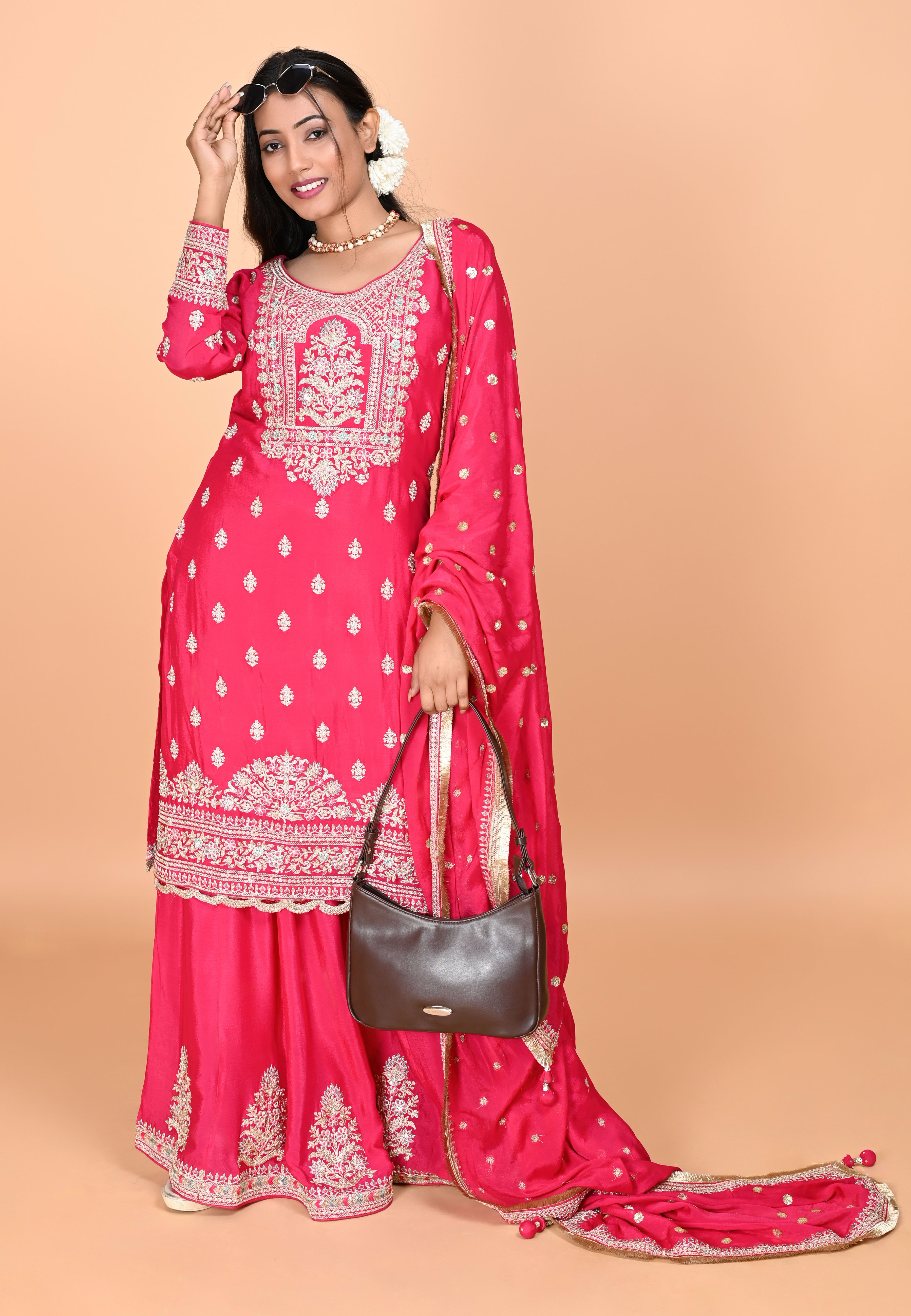 Rani Straight suit with Sharara