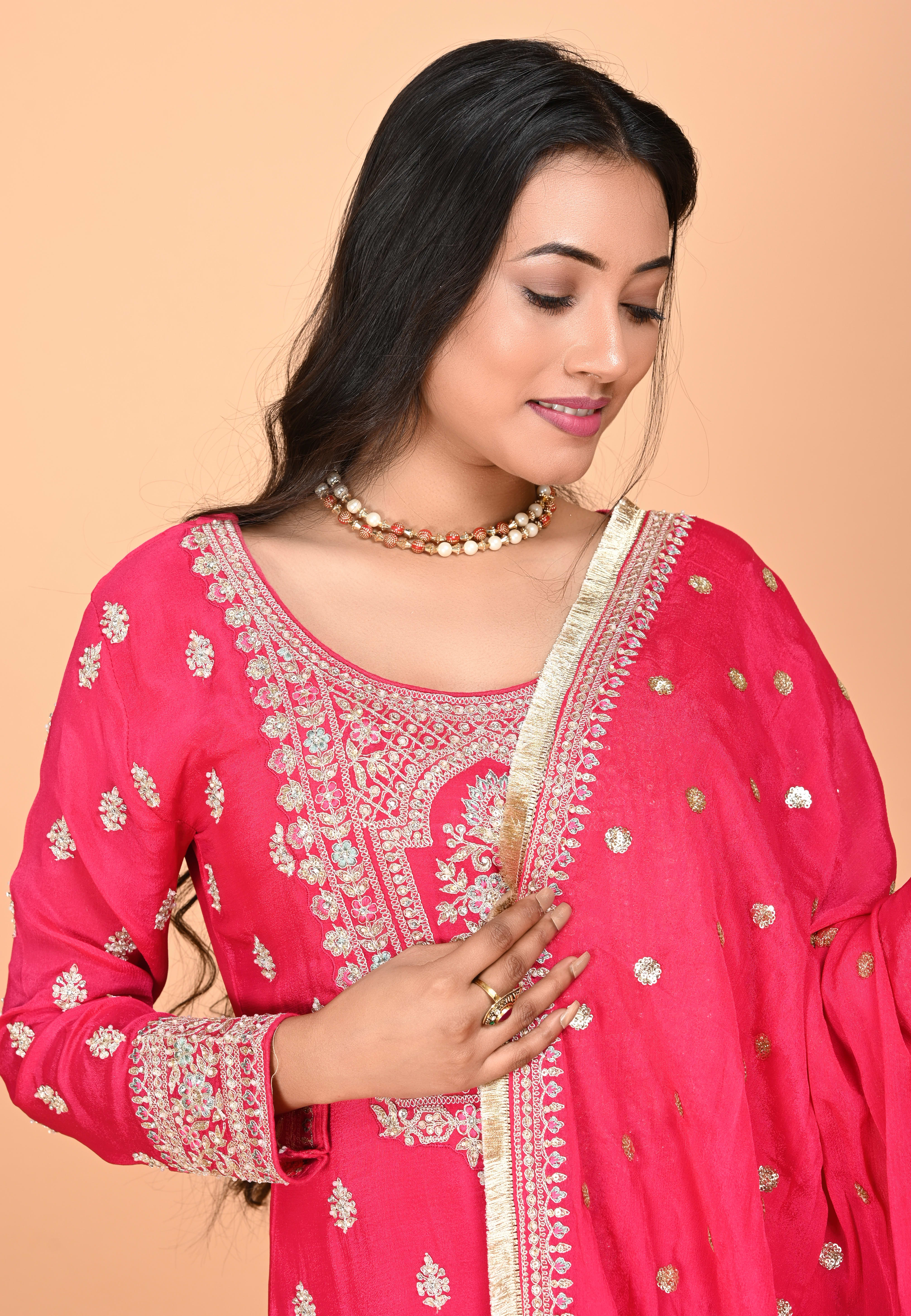 Rani Straight suit with Sharara