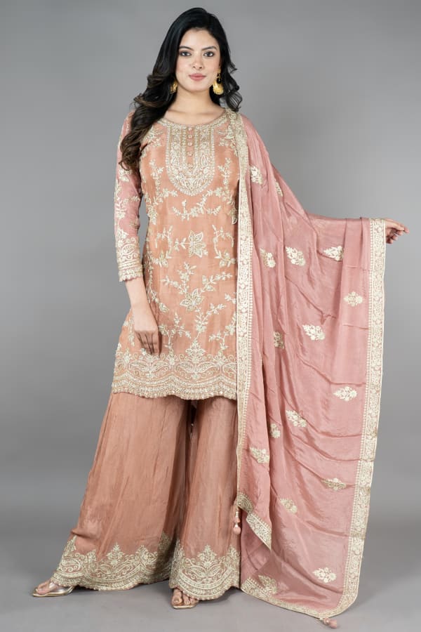 Copper Straight suit with Sharara