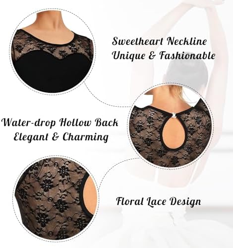 Vue 5 de Ballet Femme Dentelle Justaucorps